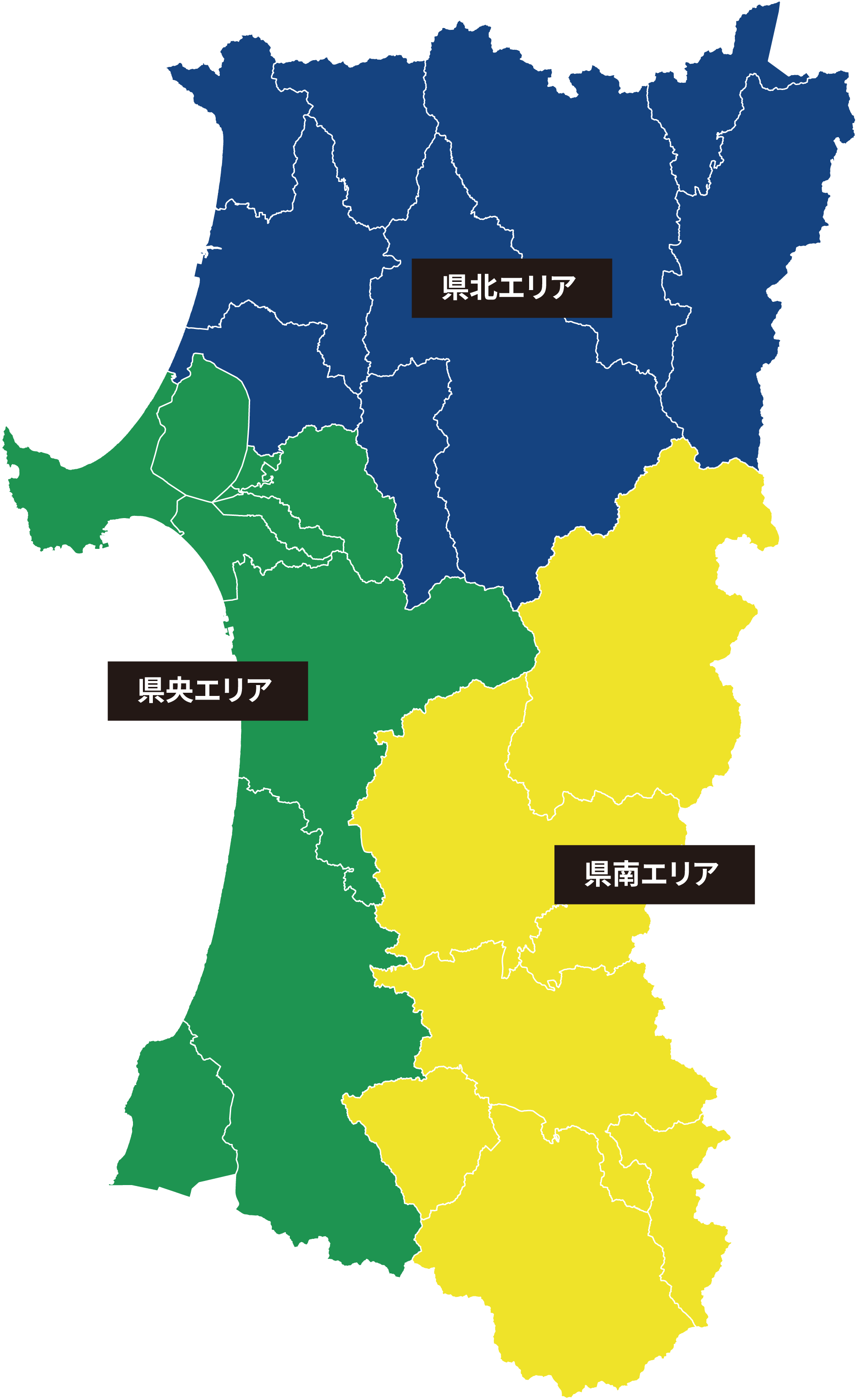秋田県のエリアマップ